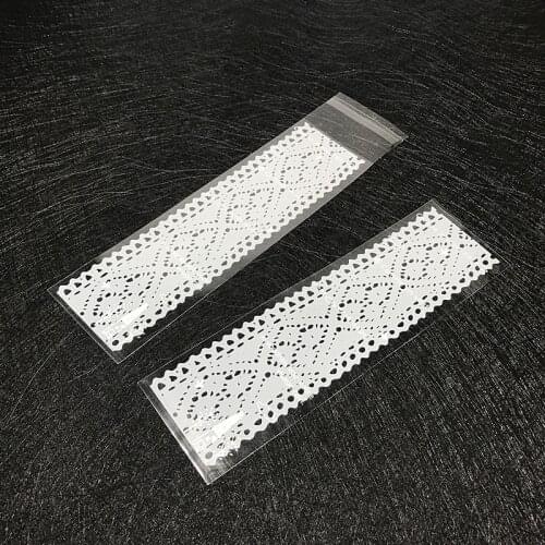 100pcs/lot White lace plastic bags 6x20cm food bags cookie bags and packaging gift bag