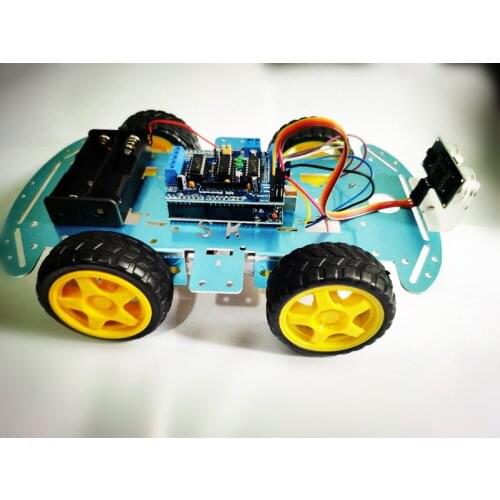 Aluminum alloy car kit UNO + car chassis kit + ultrasonic module intelligent car learning kit