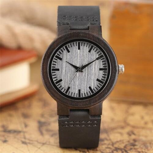 Unique Womens Watches Top Quality Handmade Luxury Dark Black Wood Casual Dress Quartz Wrists Watch Ladies Woman montre femme
