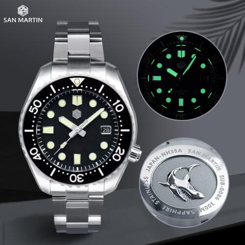 San Martin Watch MM300 Diver Men Automatic Mechanical Watch Sapphire Ceramic Bezel Super Luminous 30Bar Mens Watches 2020 Luxury