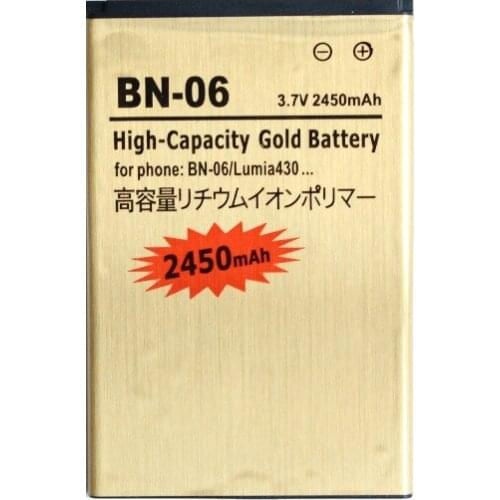 Ciszean 2450mAh BN-06 / BN06 / BN 06 Gold Replacement Battery For Nokia Microsoft Lumia 430 Lumia430 + Tracking Code