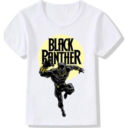 Children Black Panther Fashion T shirt Boys Girls Funny Summer Tops Kids Cool Casual Clothes