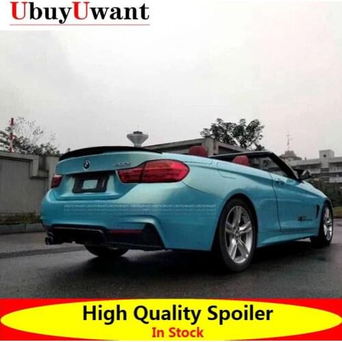 For BMW F33 4 Series 428i 435i 2 Dr For Coupe 2013-2019 P Style F33 Real Carbon Fiber Car Trunk Boot Lip Spoiler Wing Lid Big