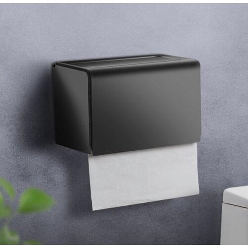 Home Punch-Free Toilet Paper Holder Rack Waterproof Wall-Mounted Toilet Tissue Box Roll Paper Storage Box Bathroom Accessories