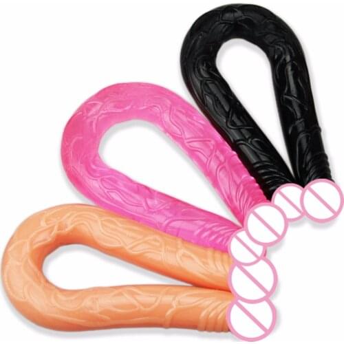 50cm Double head dildos masturbation gspot stimulate anal Realistic butt plug due dong penis lesbian adult Products Sex Toys