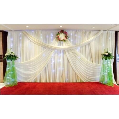 Hot White Wedding Backdrop with Beautiful Swags Wedding drapery and curtain wedding decoration