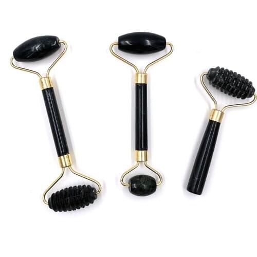 Obsidian Jade Roller Massager Gouache Scraper For Face Facial Skin Care Tools Natural Body Back Beauty Lifting Massagers Rollers