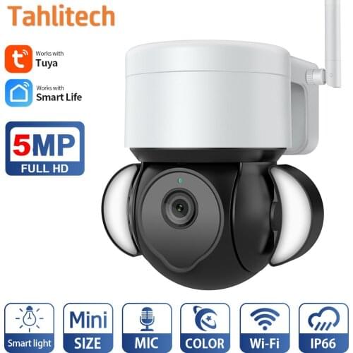 5MP TUYA PTZ CAMERA Smart Cloud Outdoor Auto Tracking 1080P IP Camera Google Home Alexa Video Surveillance CCTV Security Cam