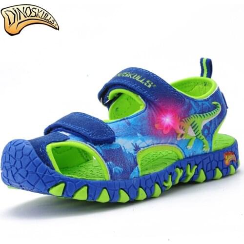 Dinoskulls Summer Glowing Sneakers Child 2017 New Kids Shoes For Boys Casual Sandals Sneakers Kids Anti-Slip 3D Dinosaur Shoes