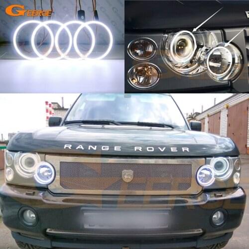 For Land Rover Range Rover Vogue L322 Sport HSE L320 Xenon Headlight Ultra bright COB led angel eyes halo rings Day Light