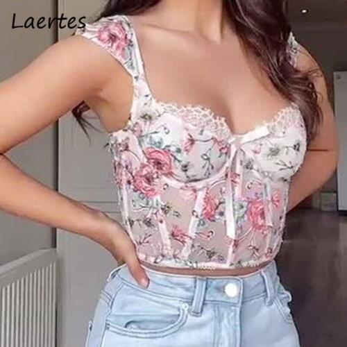 Laertes Sexy Wrapped Chest Crop Top Sling Bustier Lace Front Bow Bralette For Women Underwear Brassiere Tops Mesh Strap Tube Top
