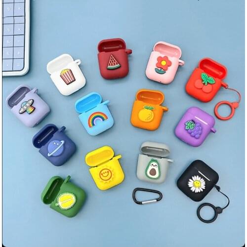 Cute Delicious Earphone Case With Hook For AirPod 2 1 Case Silicone Charging Headphones Case For Airpods Protective Cover Box
