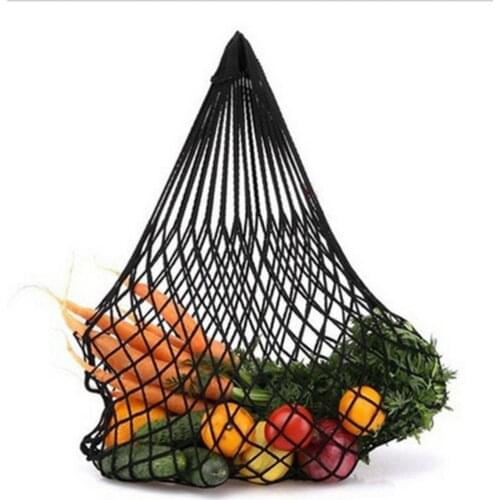 Portable Reusable Grocery Bags Fruit Vegetable Bags Washable Cotton Mesh String Organizer Bag Short Handle Net Tote Storage Bags