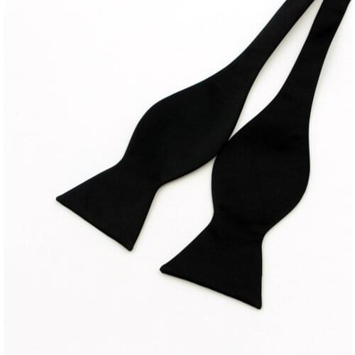 New Hot Fashion Mens Self Tie Bow Ties Black Red Solid Color Bowties For Men Classic Jacquard Cravat Accessories Necktie