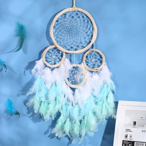 Dreamcatcher Net Rattan Dream Catchers Kids Room Decoration Wind Chimes Pendant Candy Color Wall Hanging Decor