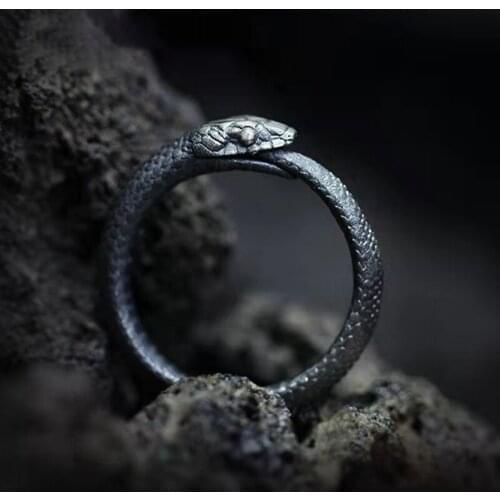 New Live Mouth Ouroboros Ring Dark Pioneer Male And Female Couple Birthday Party Gift