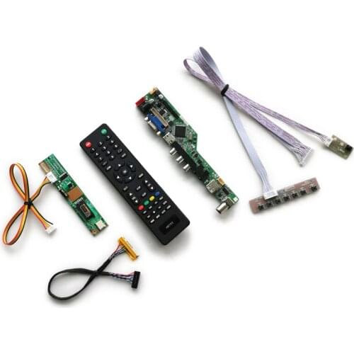 Fit B154PW01/B154PW02/B141PW01/B141PW02/B141PW03 matrix VGA AV USB 30 Pin LVDS LCD monitor control board 1CCFL kit 1440*900