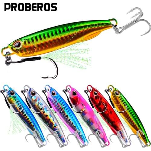 PROBEROS 1PC Shore Casting Jig 10g-20g-30g-40g-50g-60g Metal Jigging Spoon Drag Cast Lead Sea Bass Bait Artificial Lure