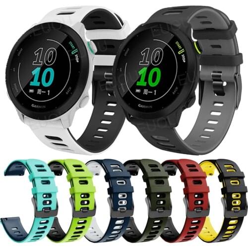 Watchband For Garmin Forerunner 55 158 Band 245 245M 645 Smartwatch WristBand 20mm Sports Silicone Strap Bracelet Accessories