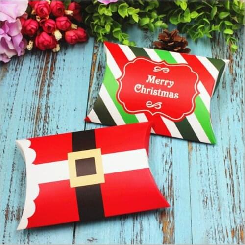 5 pieces / set of Christmas candy box holiday gift box sugar simple trend fruit pillow box wedding party holiday supplies