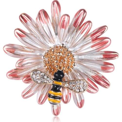Han edition fashion alloy flower bee brooch brooches manufacturers supply diamond chain.scarves buckle on the spot