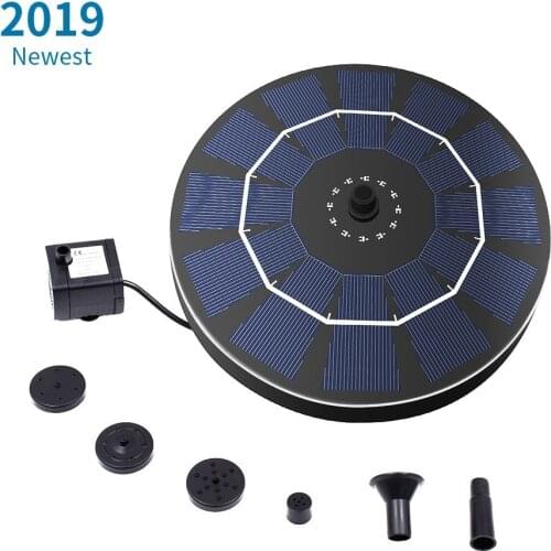 Solar-power Birdbath Fountain Pump With Battery Backup 2.5W Brushless Anti-Blocking Submersible Pump Panel Kit