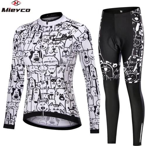 Cycling Sportswear White Cat Dog Women Pro Team Road Bike Clothing Ciclismo Mtb Bicycle Jersey Set Ladies Riding Complete Kits