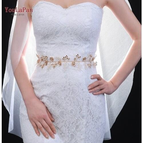 TOPQUEEN SH356 Fancy Bridal Sash Belt Crystal Rhinestone Belt Handmade Wedding Sash Belt Bridal Belts Floral Wedding Sash