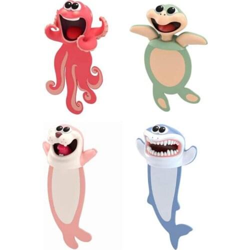 Animal Bookmarks 3D Stereo Cartoon Lovely Bookmark Novelty Funny Student Stationery Gift Bookmark for Kids