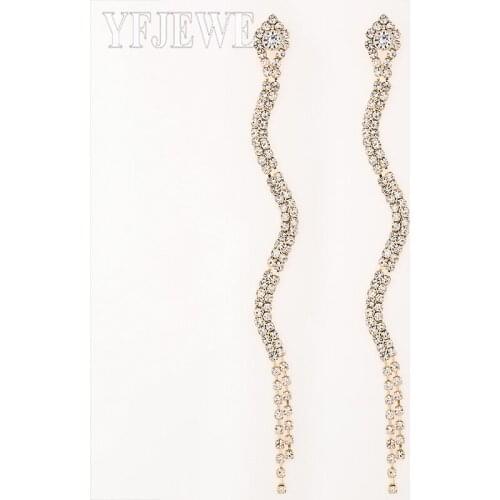 YFJEWE Arrived Hot Sale big drop earrings for woman of crystal oorbellen Sliver Plated&Gold Zinc Alloy earring jewelry