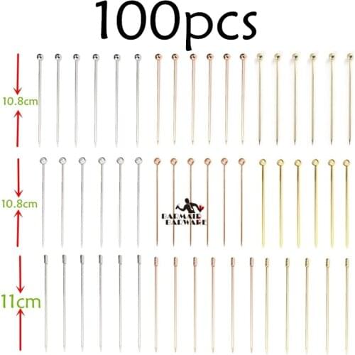 100pcs 10.7cm-11cm Fruit Cocktail Pick Stick Stainless Steel Bar Tools Drink Stirring Sticks Martini Picks Party 3 colors