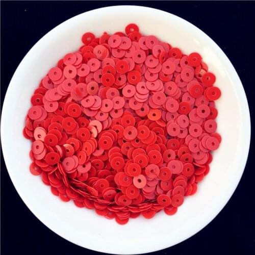 2000pcs(10g) Solid Red Color Sequin 4mm Flat round loose sequins Paillettes sewing Wedding craft,Women Clothings DIY Accessories