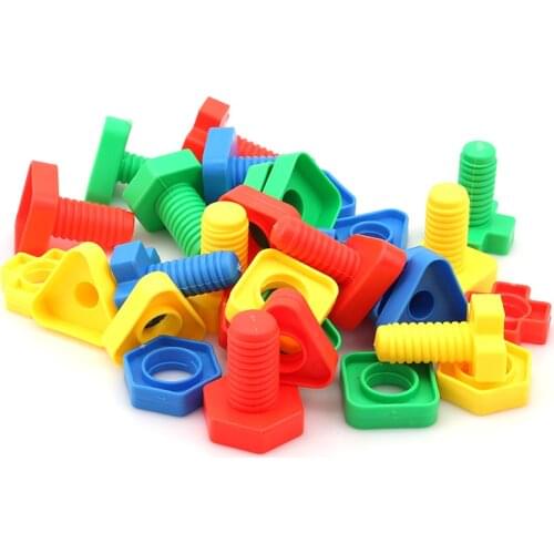 5 Pcs Screw Building Blocks Plastic Insert Blocks Educational Toys Montessori Scale Models Nut Shape Toys For Children Gift