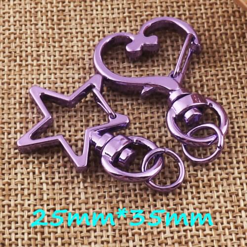 10 Pcs Purple Lobster swivel Clasps,Star/Heart Clips Bag Key Ring Hook Findings Keychain,Parrot Clasps Snap Hook,Lobster Clasp