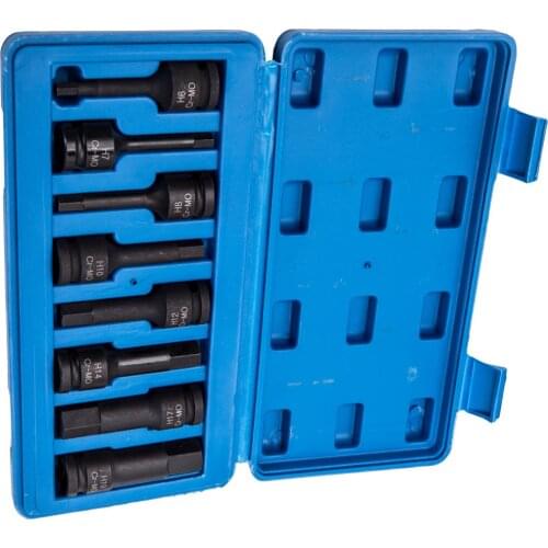 8pc 1/2" inch Drive IMPACT Hex Allen Key Socket Adapter Metric 5mm-19mm Tool Set