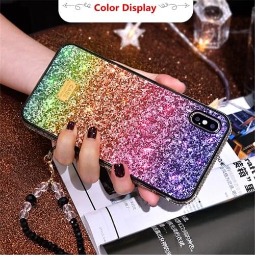 Glitter Crystal Phone Case For iPhone 12 mini XR 1112 Pro XS MAX Back Cover for iPhone 7 8 6 6S Plus Coque Bling Gradient Fundas