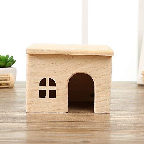 Hamster Wooden House Small Animals Hideout Home for Rat Mice Gerbil Mouse Rabbit Cage Play Hut
