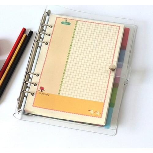 A7 A5 A6 Spiral transparent PVC Notebook Cover Loose Diary Coil Ring Binder Filler Paper Seperate Planner Receive Bag Card