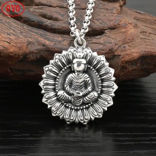 Buddhism without phase s925 sterling silver men and women pendant antique creative Thai silver pendant