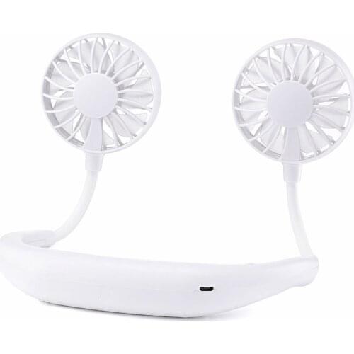 Summer Hands-free Neck Band Hanging Usb Rechargeable Dual Fan Mini Air Cooler Portable Speed Adjustable