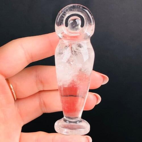 Natural Hand Carved Dream Crystal Goddess Statue Figurines Pendant Crafts For Gifts