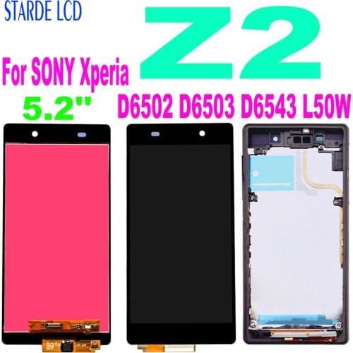 Original 5.2'' LCD For SONY Xperia Z2 LCD Display Touch Screen Digitizer Assembly For SONY Xperia Z2 D6502 D6503 D6543 Screen
