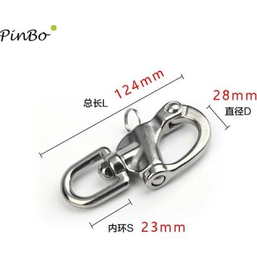 128mm 316 Stainless Steel Swivel Shackle Quick Release Boat Anchor Chain Eye Shackle Swivel Snap Hook for Marine Architect