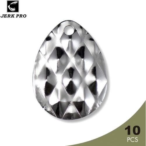 JERK PRO 10PCS Size 3 Nickel Plating Steel Colorado Spinner Blades Diamond Pattern Fishing Lures Accessories