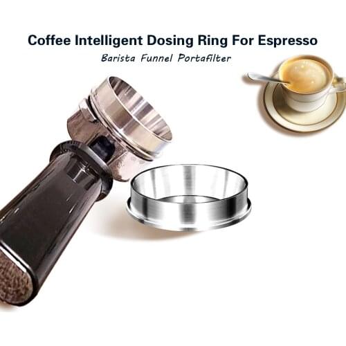 Stainless Steel Intelligent Dosing Ring 51MM 58MM For Brewing Bowl Coffee Powder Espresso Barista Tool Tamper Funnel Portafilter