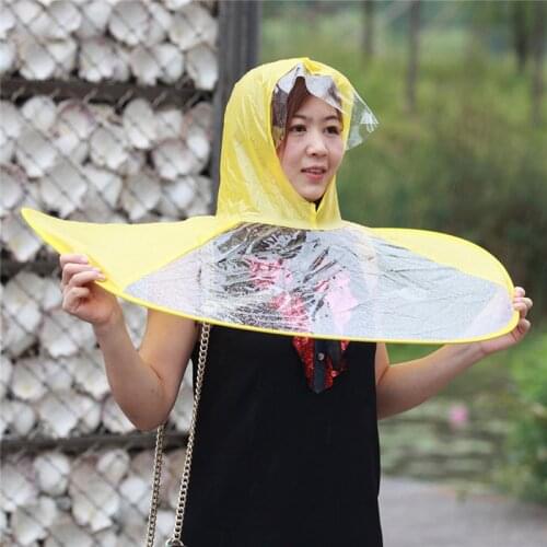 High quality creative plastic rain hat cap coat raincoat women men kids gifts universal use hiking fishing rains waterproof hats