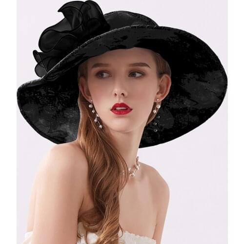 Protection Hats Womens Organza Church Kentucky Fascinator Bridal Tea Party Flower Wedding Hat Protect Travel Cap Lady Female