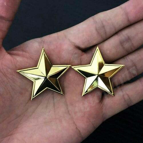 2pcs Golden Metal Pentacle Pentagram CPC Car Trunk Emblem Badge Decal Sticker
