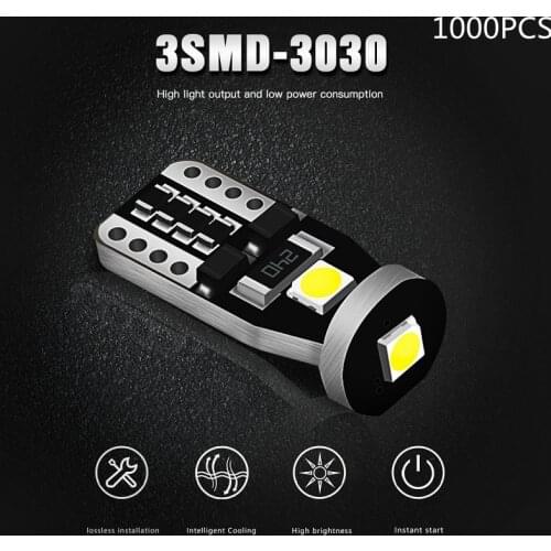 1000Pcs T10 Led Canbus W5W Bulbs 168 194 6000K White Signal Lamp Dome Reading License Plate Car Interior Auto 12V