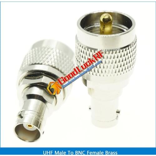 1X Pcs BNC Q9 To UHF PL259 SO23 Lengthen Cable Connector Socket BNC Female To UHF Male Nickel Brass Straight Coaxial RF Adapters
